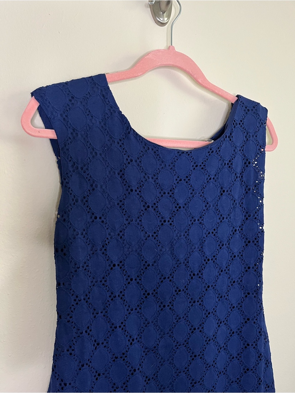 Connected Apparel Blue Eyelet Dress Size 8 - Picture 3 of 8